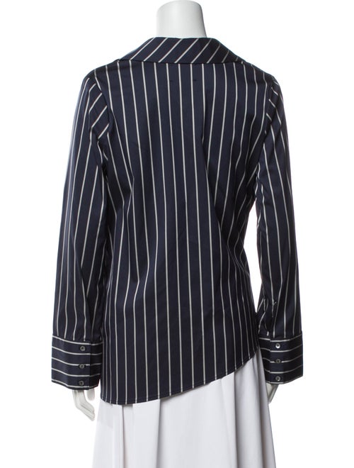 Cinq à Sept Striped V-Neck Button-Up Top