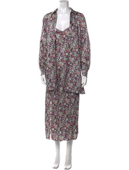 Cinq à Sept Floral Print Long Dress