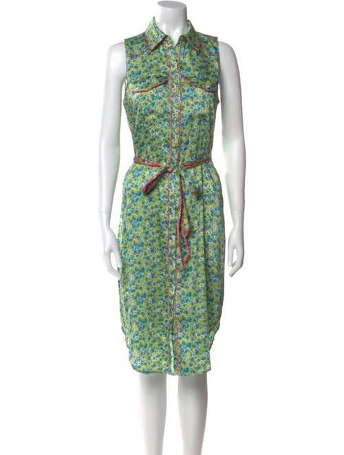 Cinq à Sept Floral Print Midi Length Dress