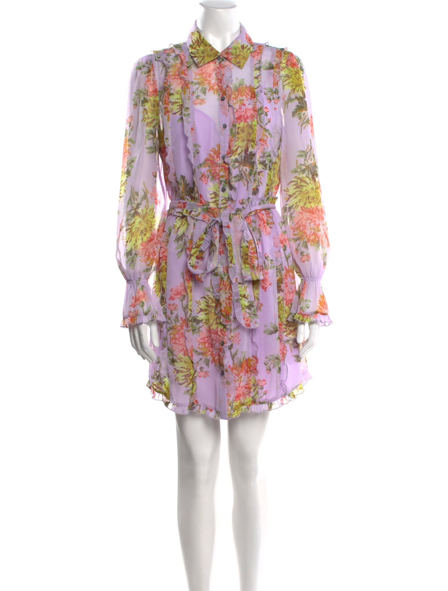 Cinq à Sept Floral Print Knee-Length Dress