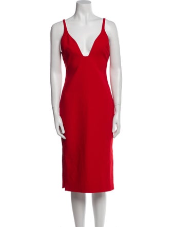 Cinq à Sept V-Neck Midi Length Dress