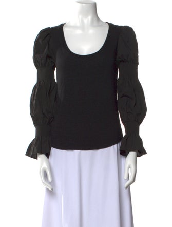 Cinq à Sept Scoop Neck Long Sleeve Blouse