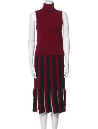 Cinq à Sept Striped Fringe Trim Accent Skirt Set