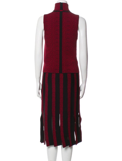 Cinq à Sept Striped Fringe Trim Accent Skirt Set