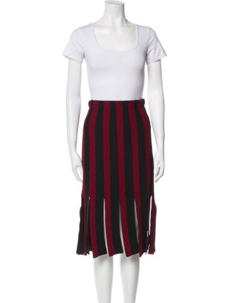 Cinq à Sept Striped Fringe Trim Accent Skirt Set