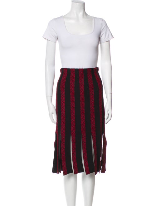 Cinq à Sept Striped Fringe Trim Accent Skirt Set