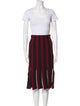 Cinq à Sept Striped Fringe Trim Accent Skirt Set