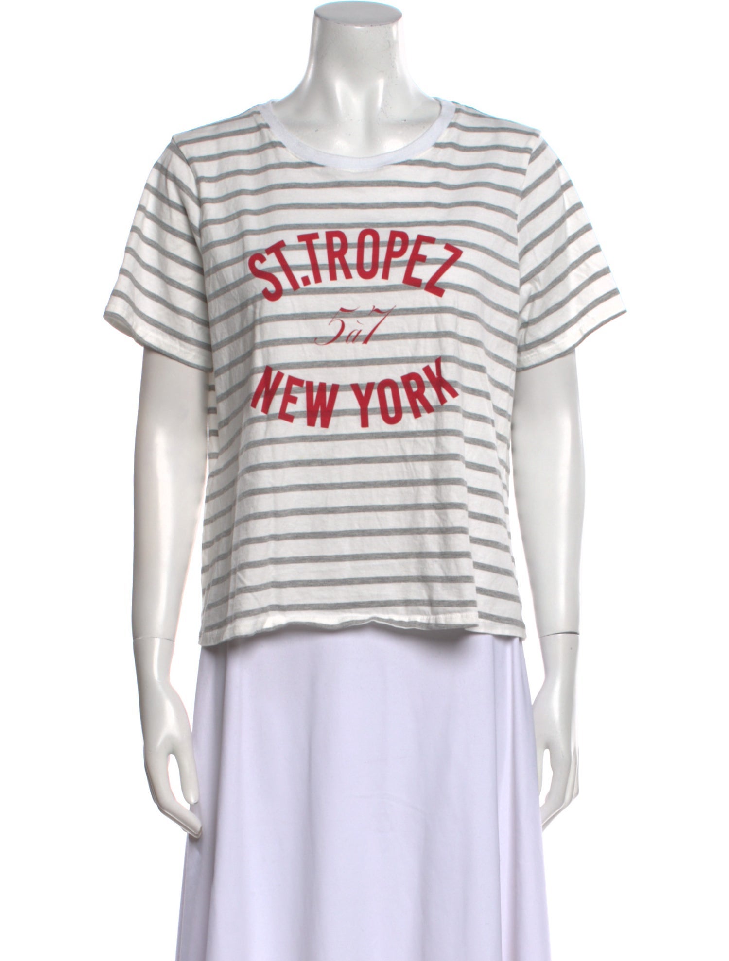Cinq à Sept Striped Crew Neck T-Shirt w/ Tags