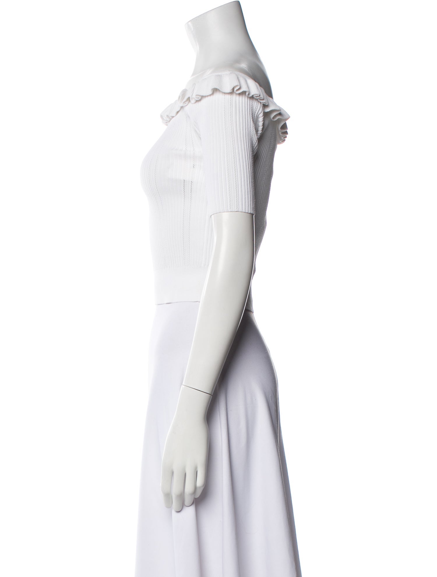 Cinq à Sept Off-The-Shoulder Short Sleeve Crop Top