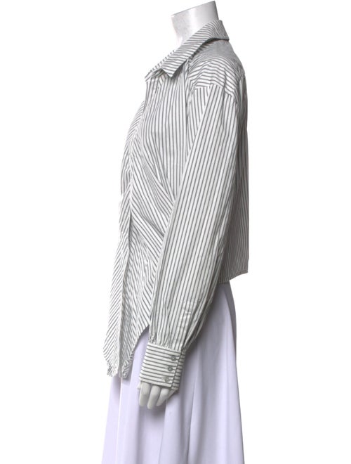 Cinq à Sept Striped Long Sleeve Button-Up Top