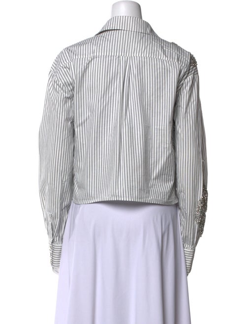 Cinq à Sept Striped Long Sleeve Button-Up Top