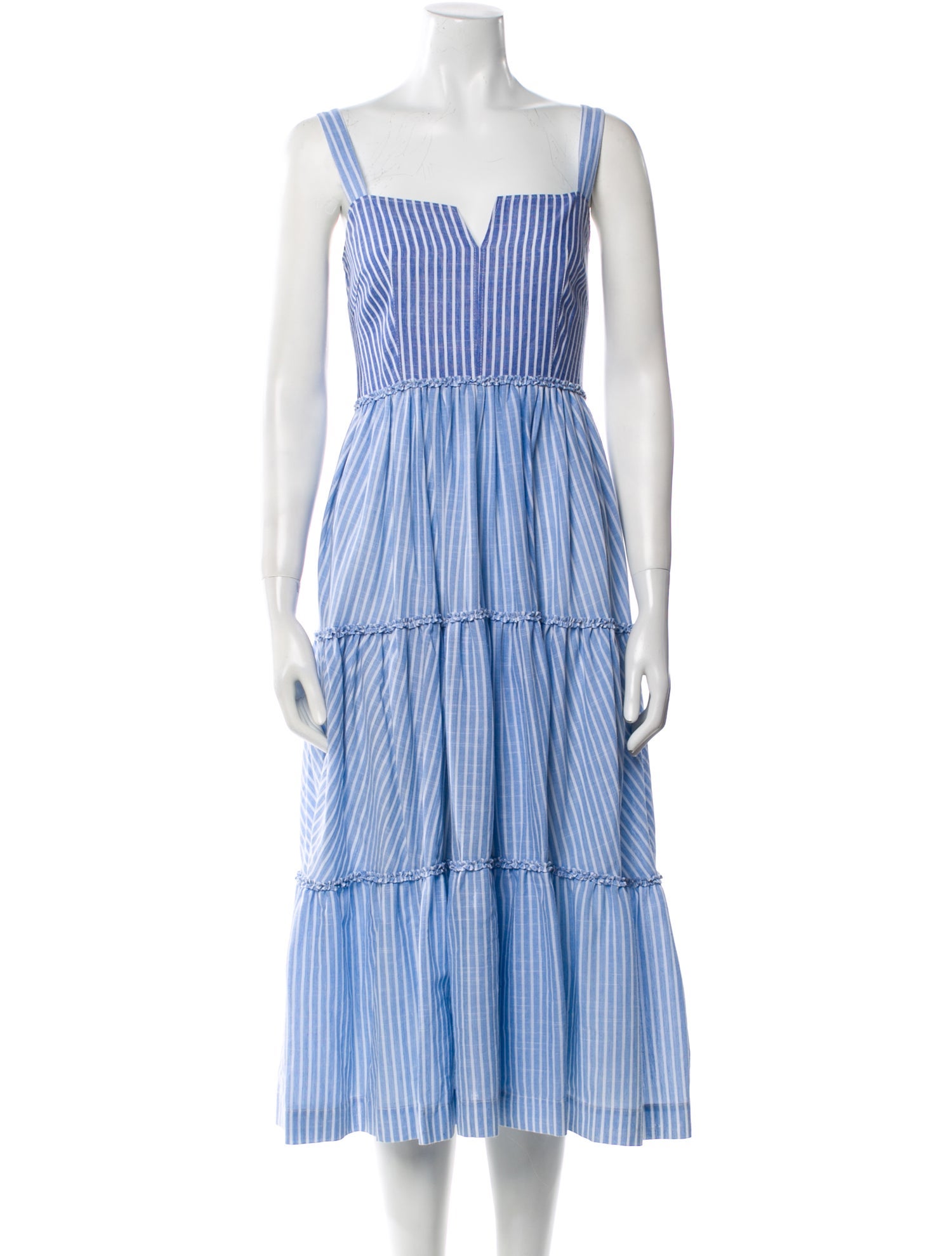 Cinq à Sept Striped Midi Length Dress