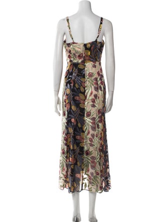 Cinq à Sept Floral Print Midi Length Dress