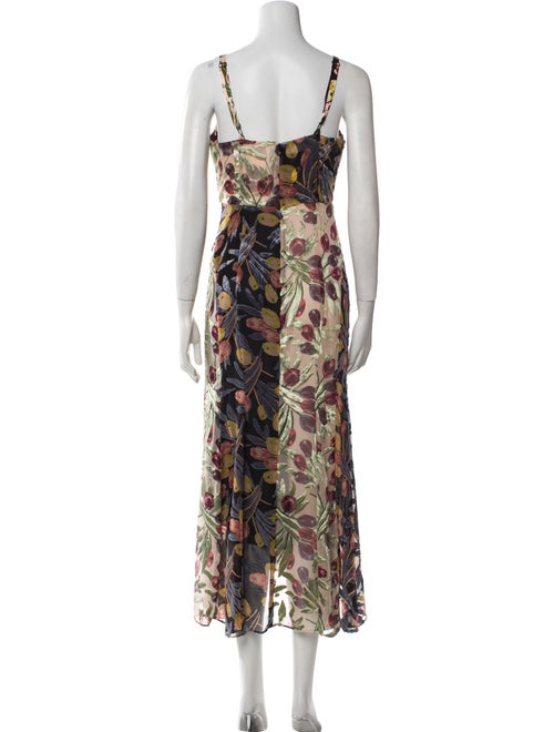 Cinq à Sept Floral Print Midi Length Dress