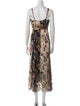 Cinq à Sept Floral Print Midi Length Dress