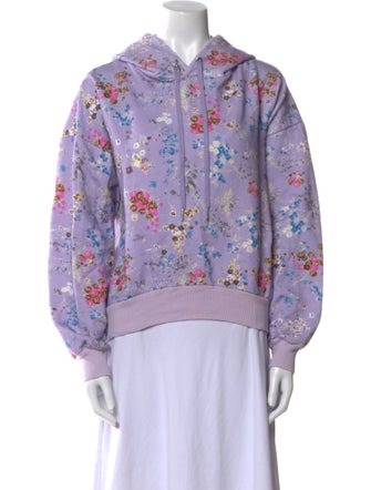 Cinq à Sept Floral Print Crew Neck Sweatshirt