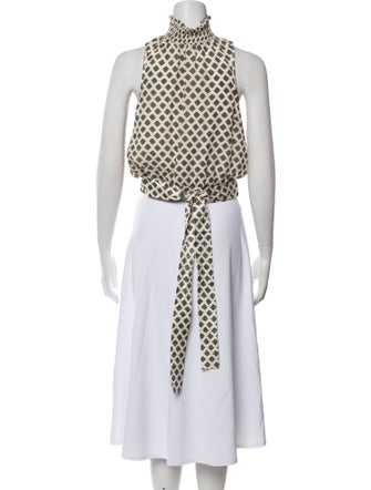 Cinq à Sept Silk Printed Crop Top