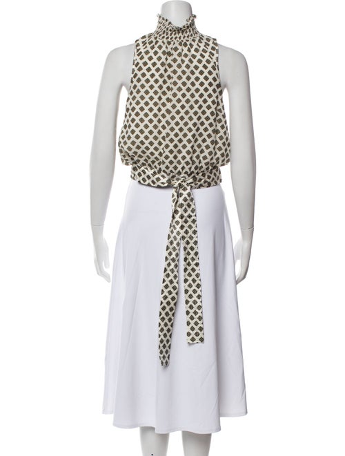 Cinq à Sept Silk Printed Crop Top