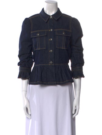 Cinq à Sept Three-Quarter Sleeve Button-Up Top