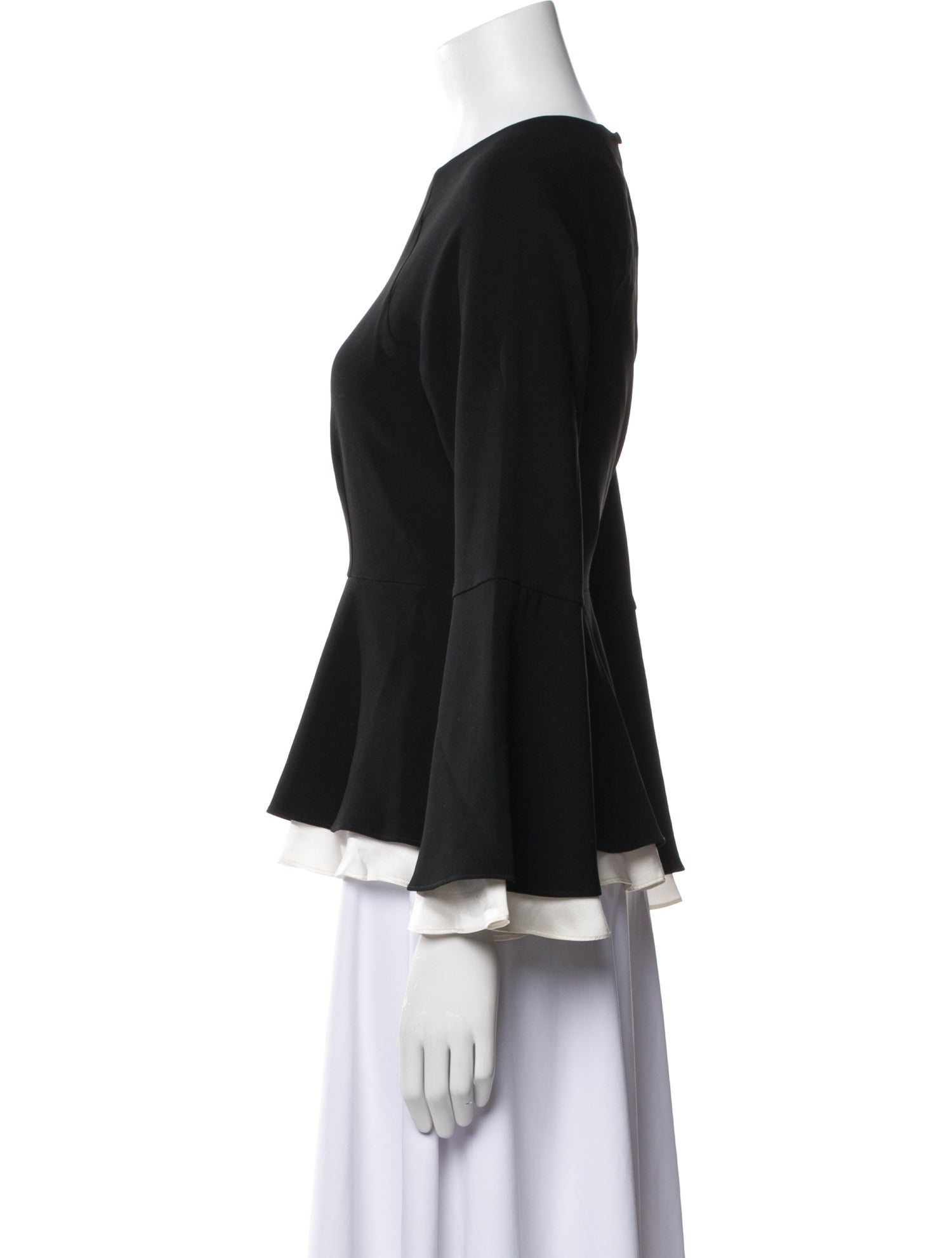 Cinq à Sept Bateau Neckline Three-Quarter Sleeve Top