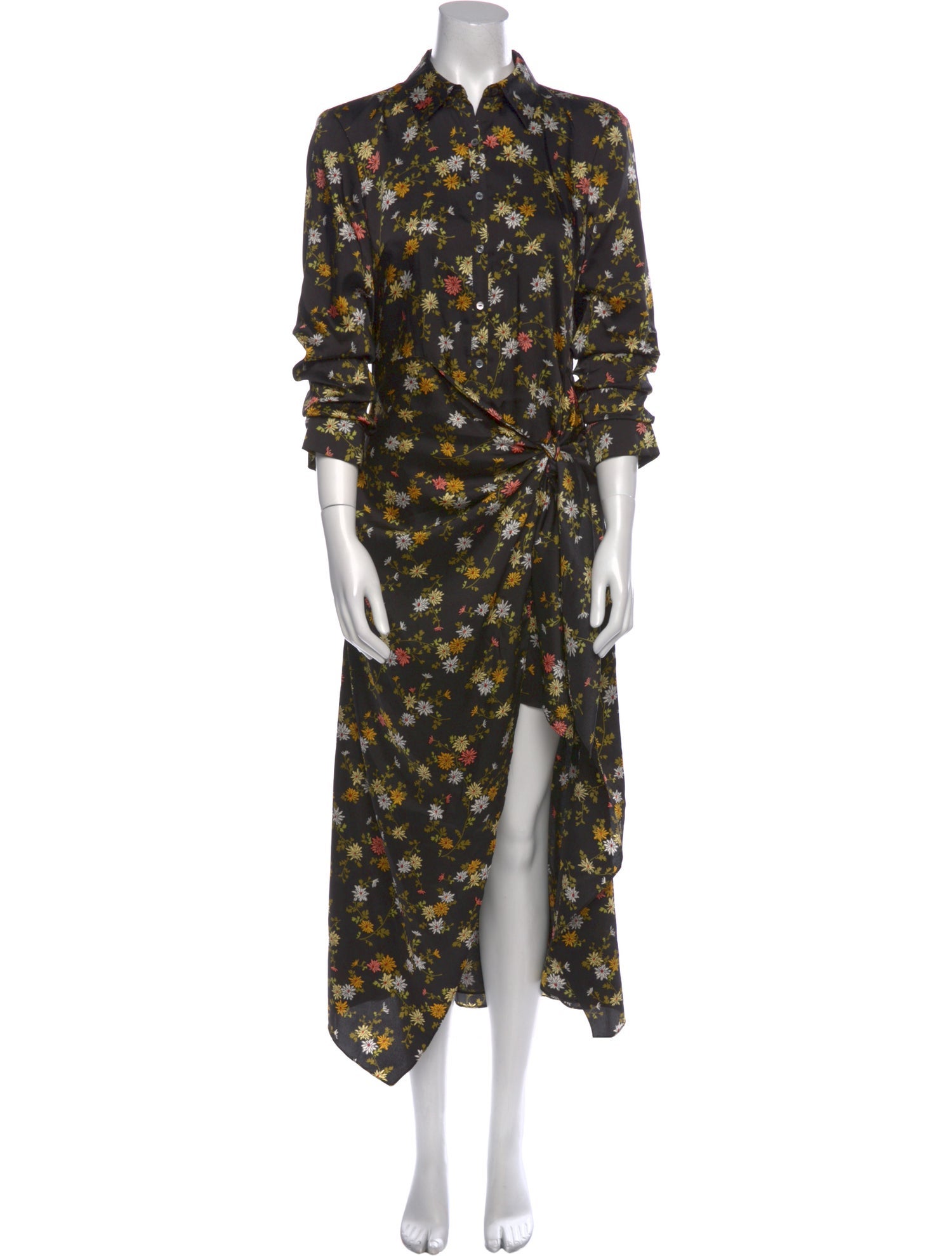 Cinq à Sept Floral Print Midi Length Dress