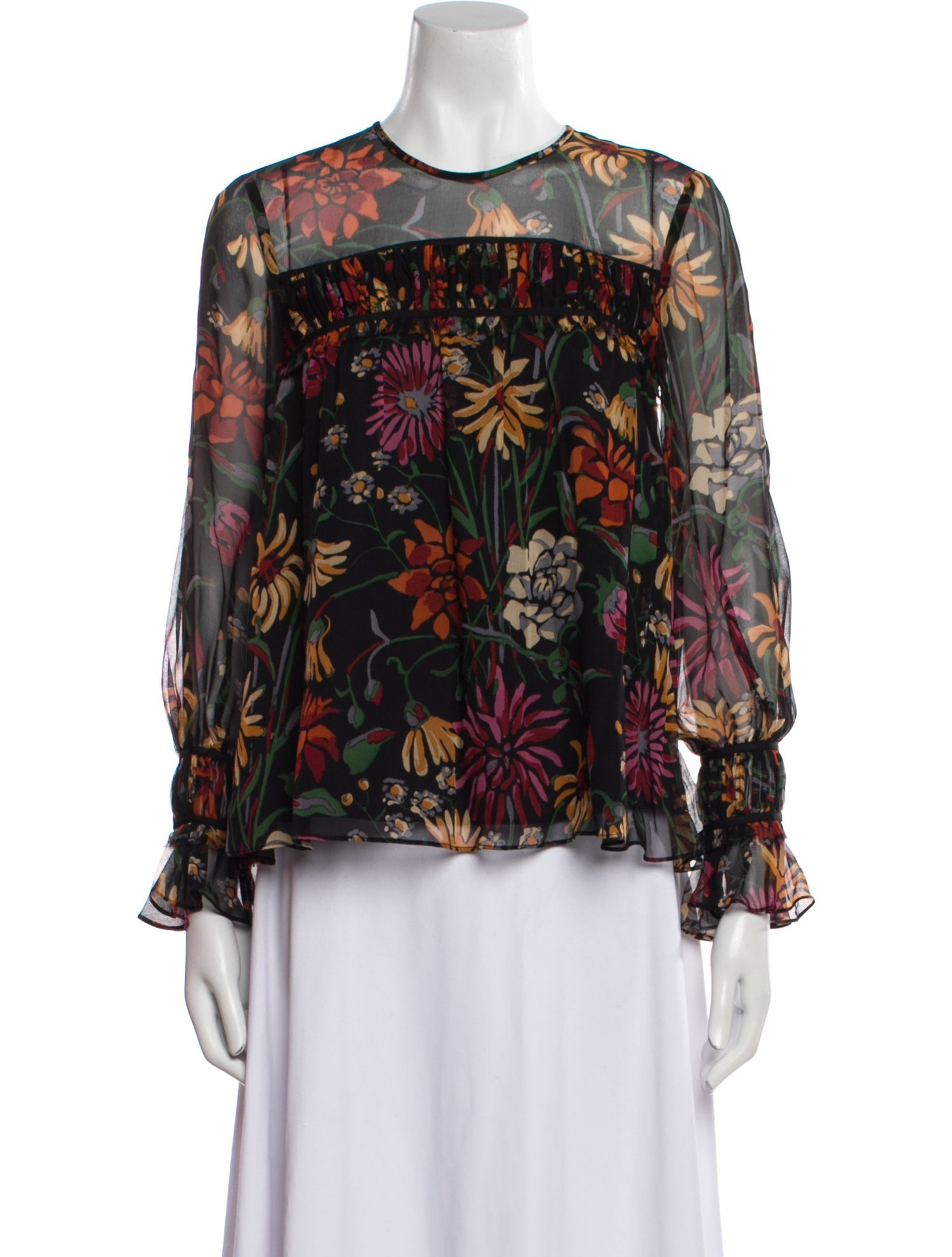 Cinq à Sept Silk Floral Print Blouse