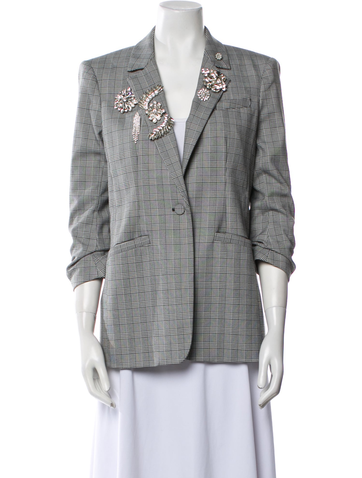 Cinq à Sept Plaid Print Blazer