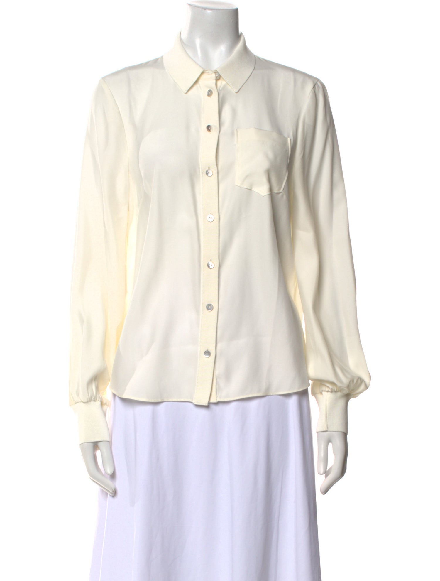 Cinq à Sept Silk Long Sleeve Button-Up Top w/ Tags