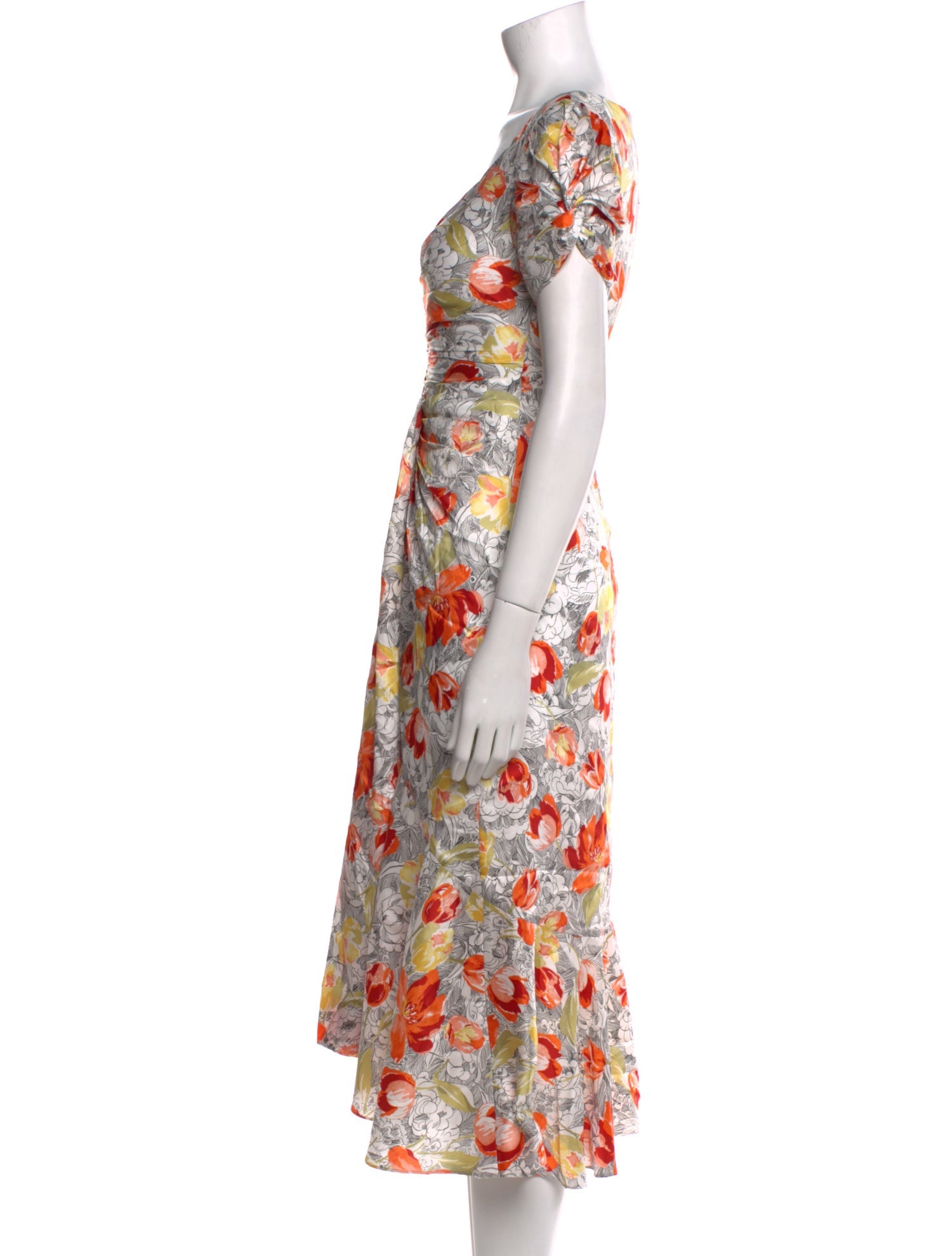 Cinq à Sept Floral Print Long Dress