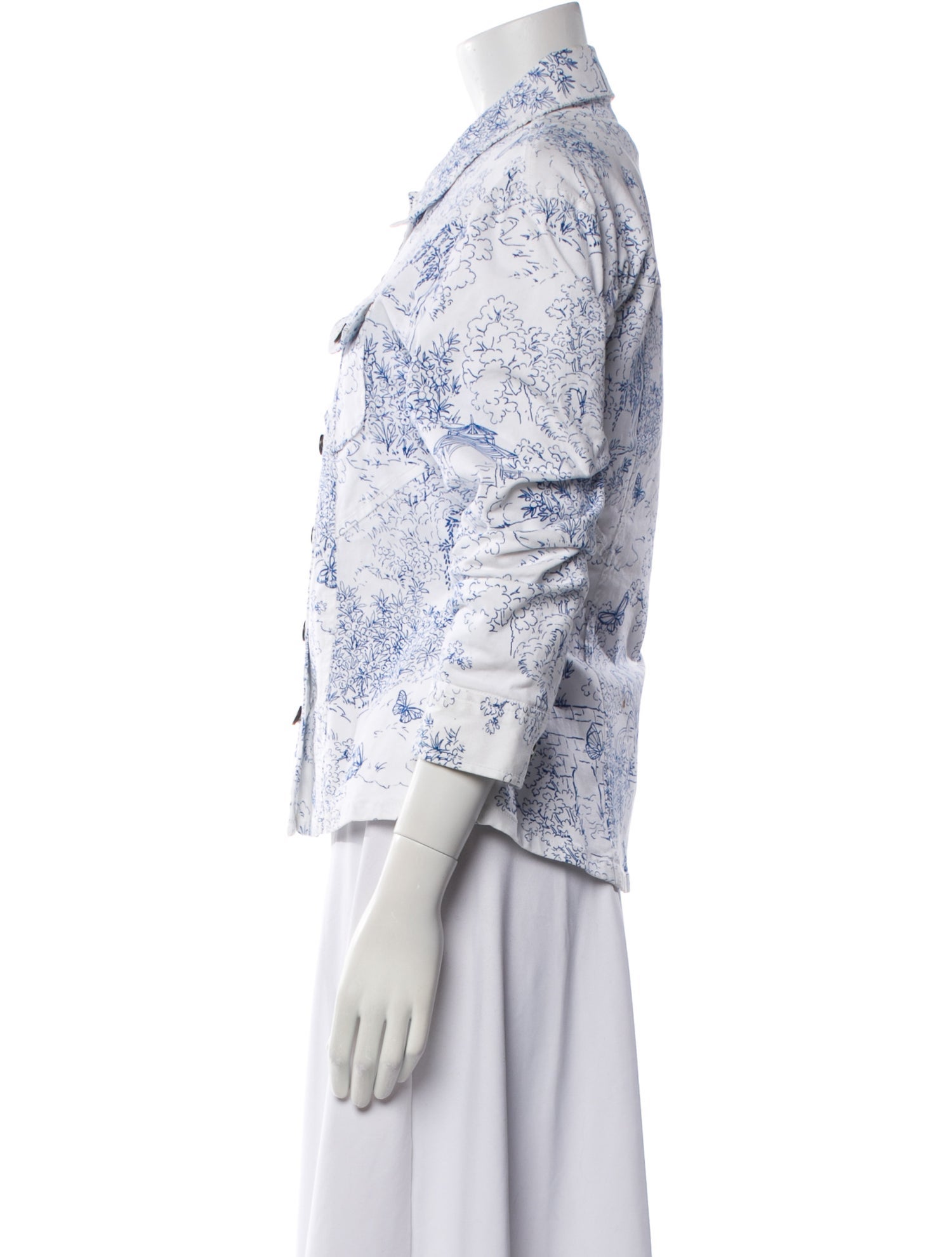 Cinq à Sept Floral Print Denim Jacket