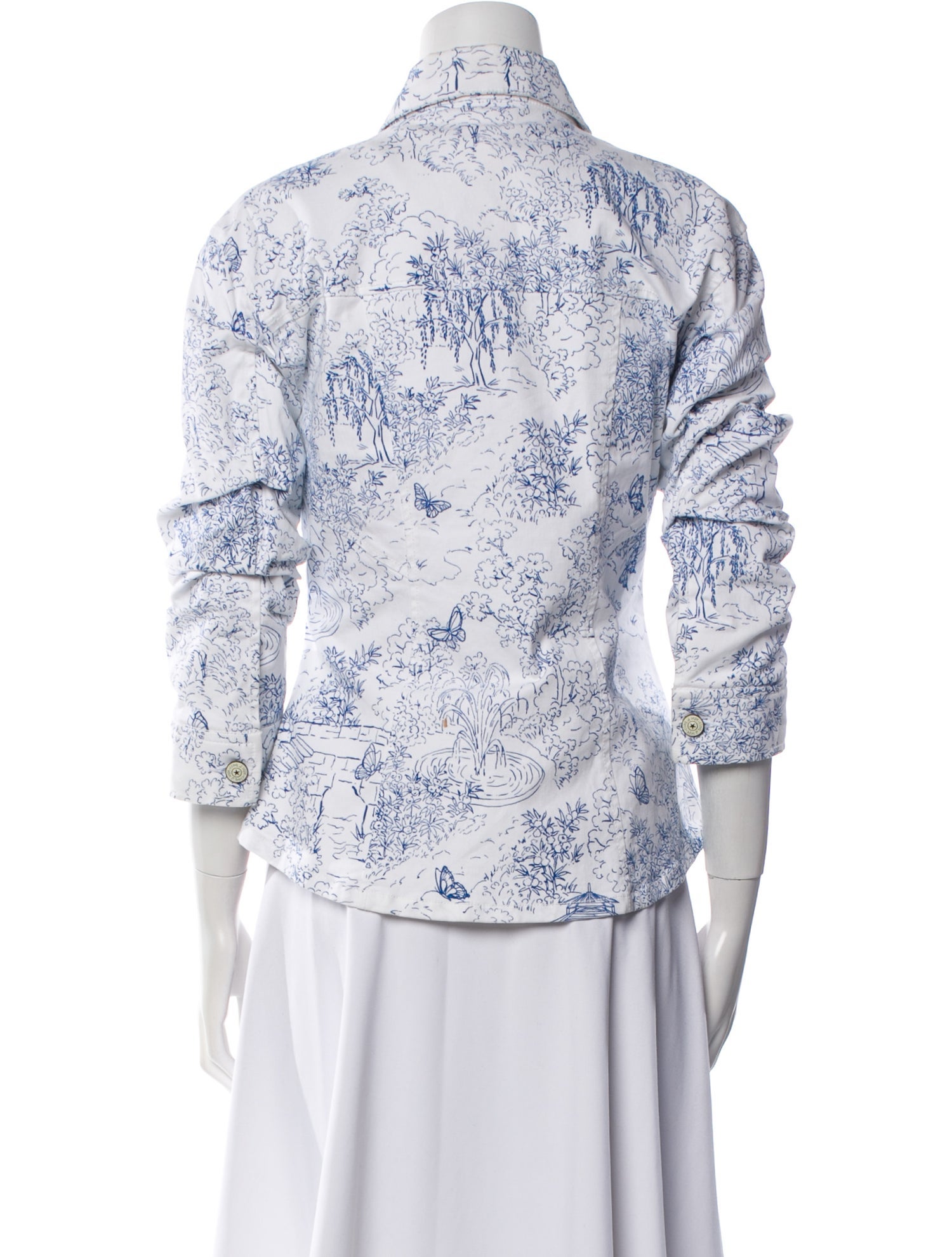 Cinq à Sept Floral Print Denim Jacket