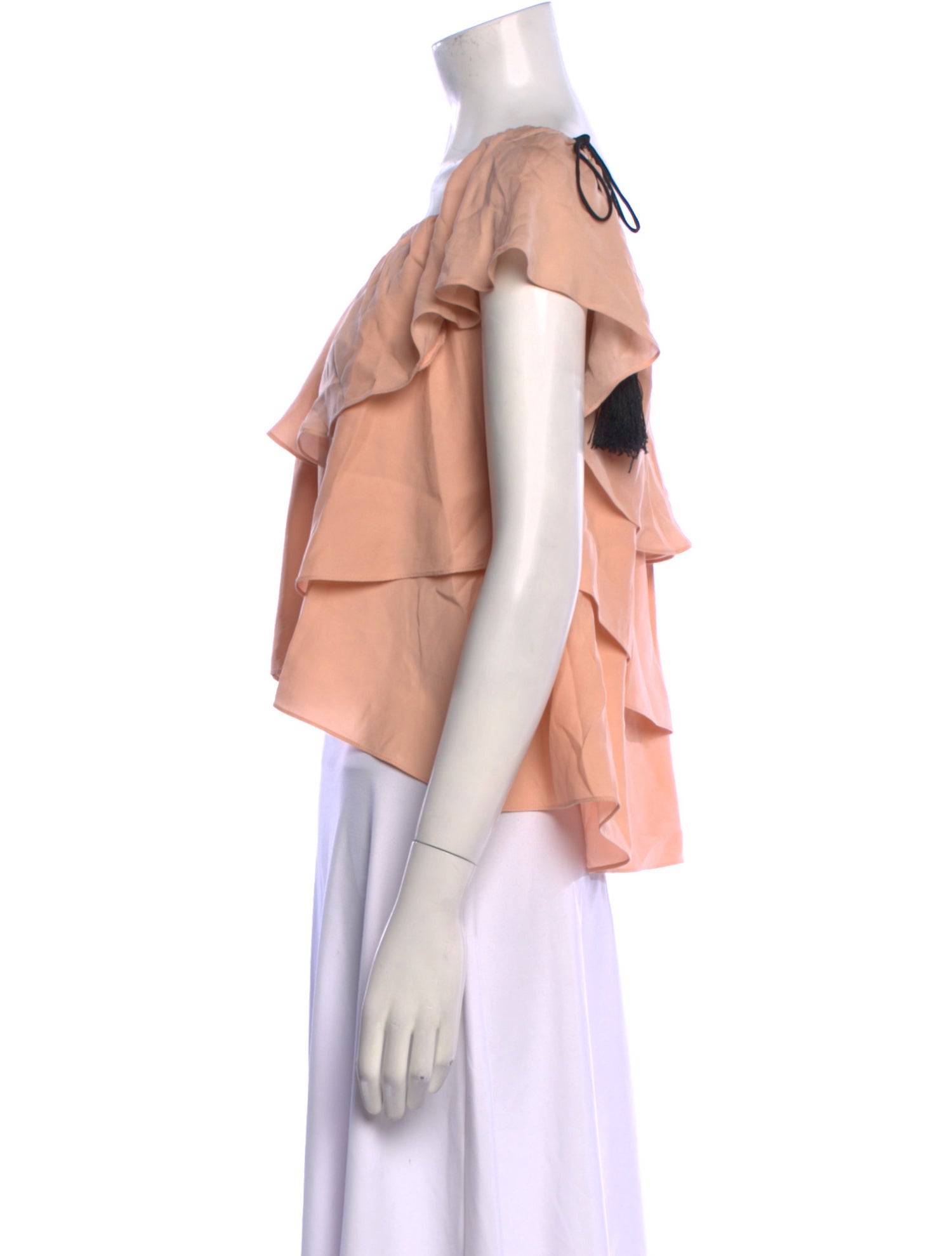 Cinq à Sept Silk Square Neckline Crop Top