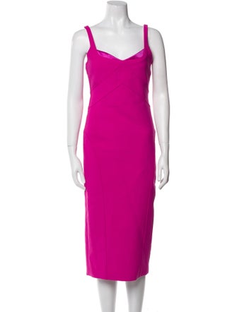 Cinq à Sept V-Neck Midi Length Dress