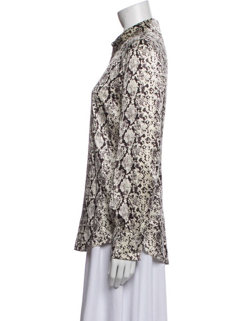Cinq à Sept Silk Animal Print Button-Up Top