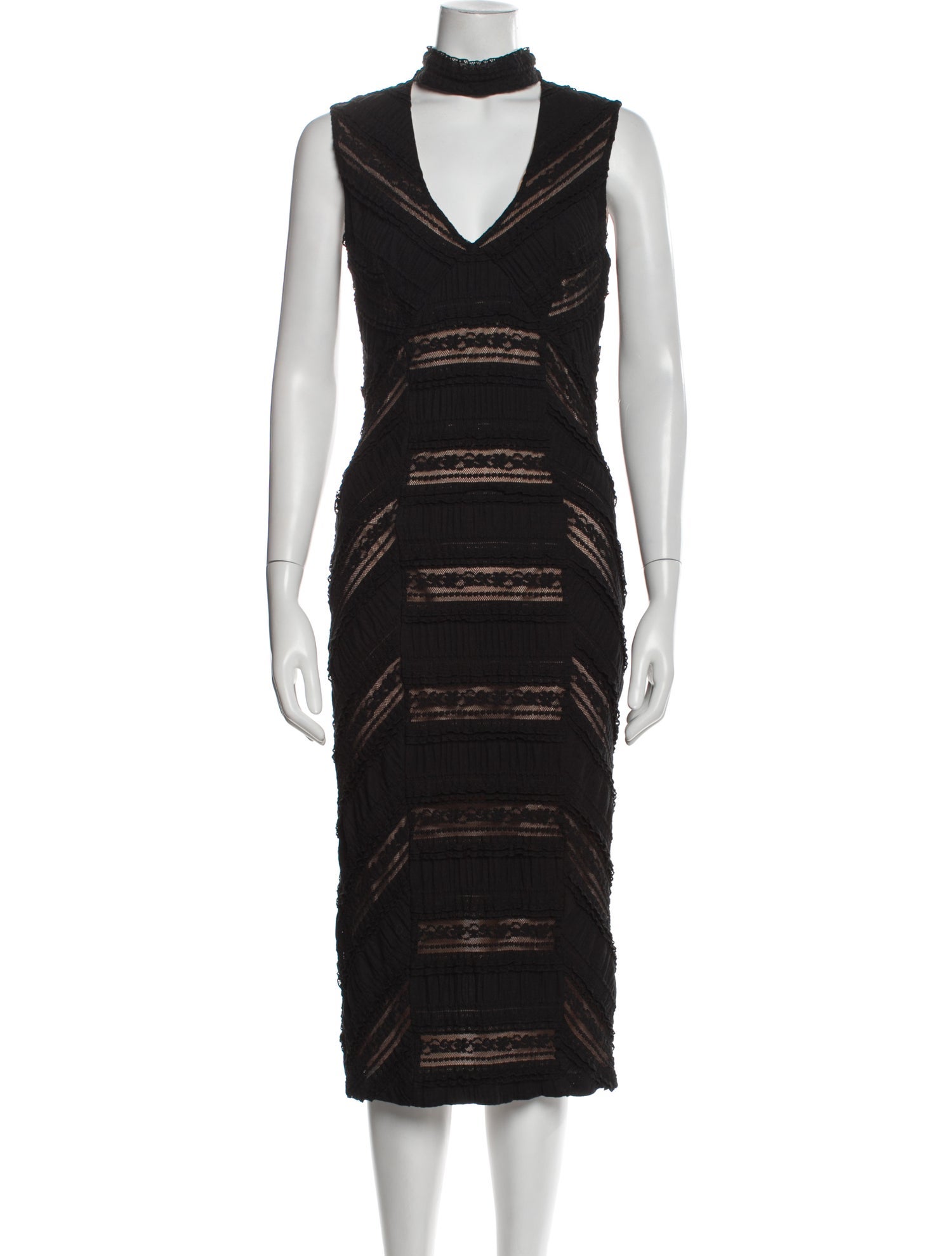 Cinq à Sept Lace Pattern Midi Length Dress