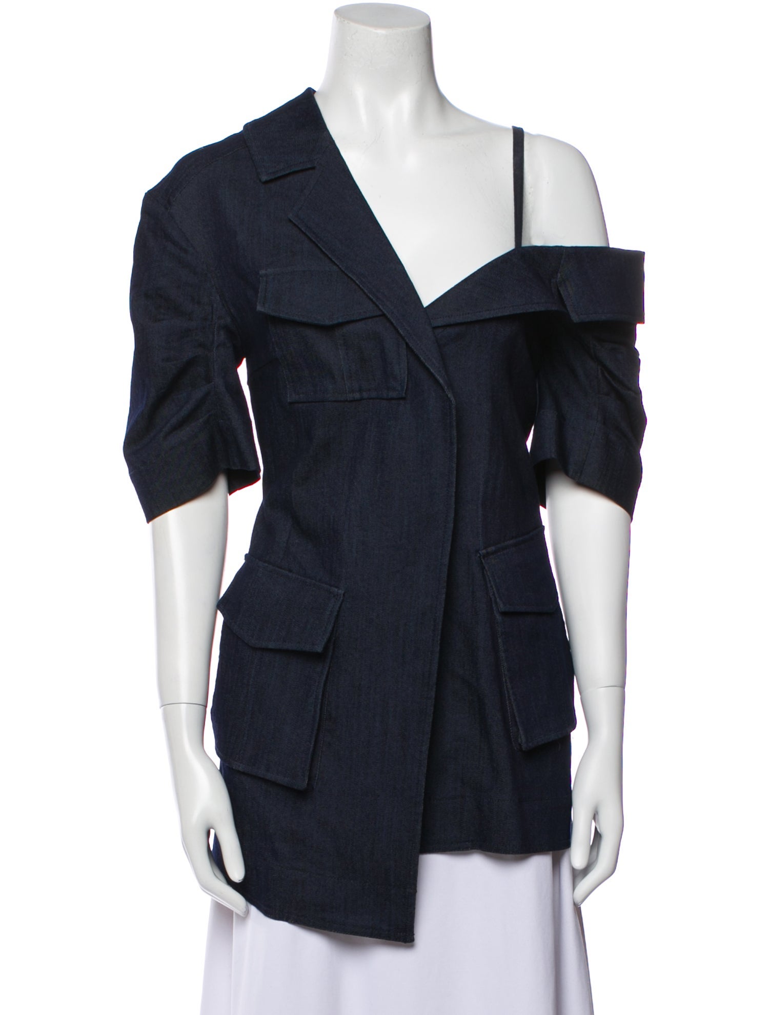 Cinq à Sept One-Shoulder Short Sleeve Tunic