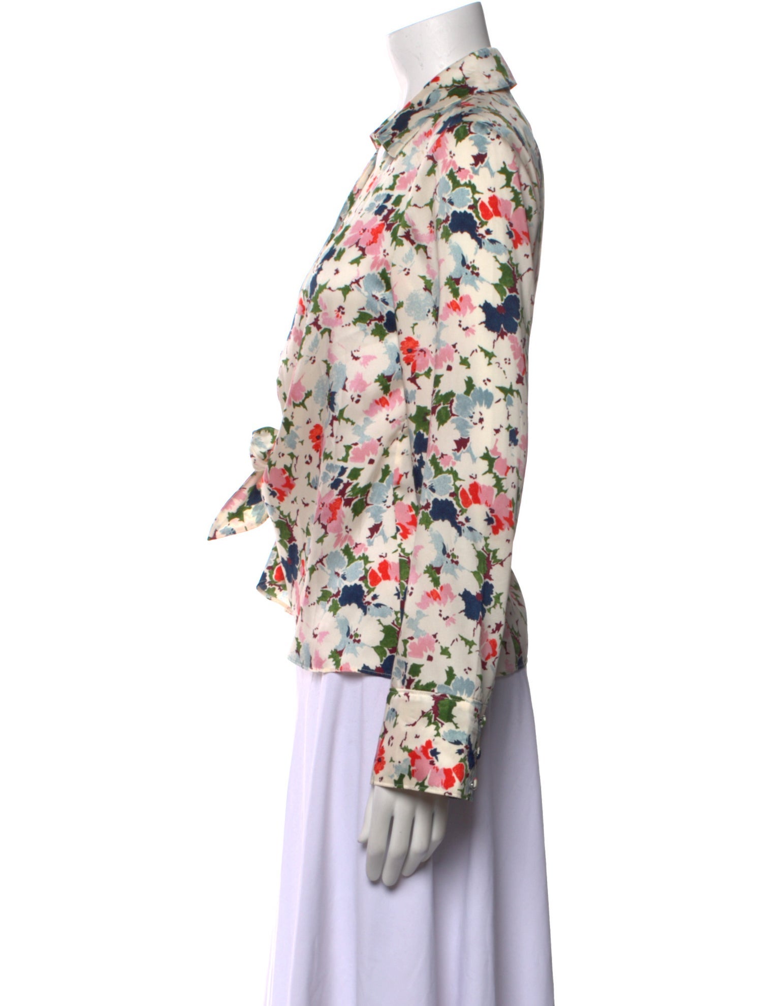 Cinq à Sept Floral Print V-Neck Blouse