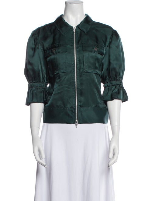 Cinq à Sept Three-Quarter Sleeve Button-Up Top