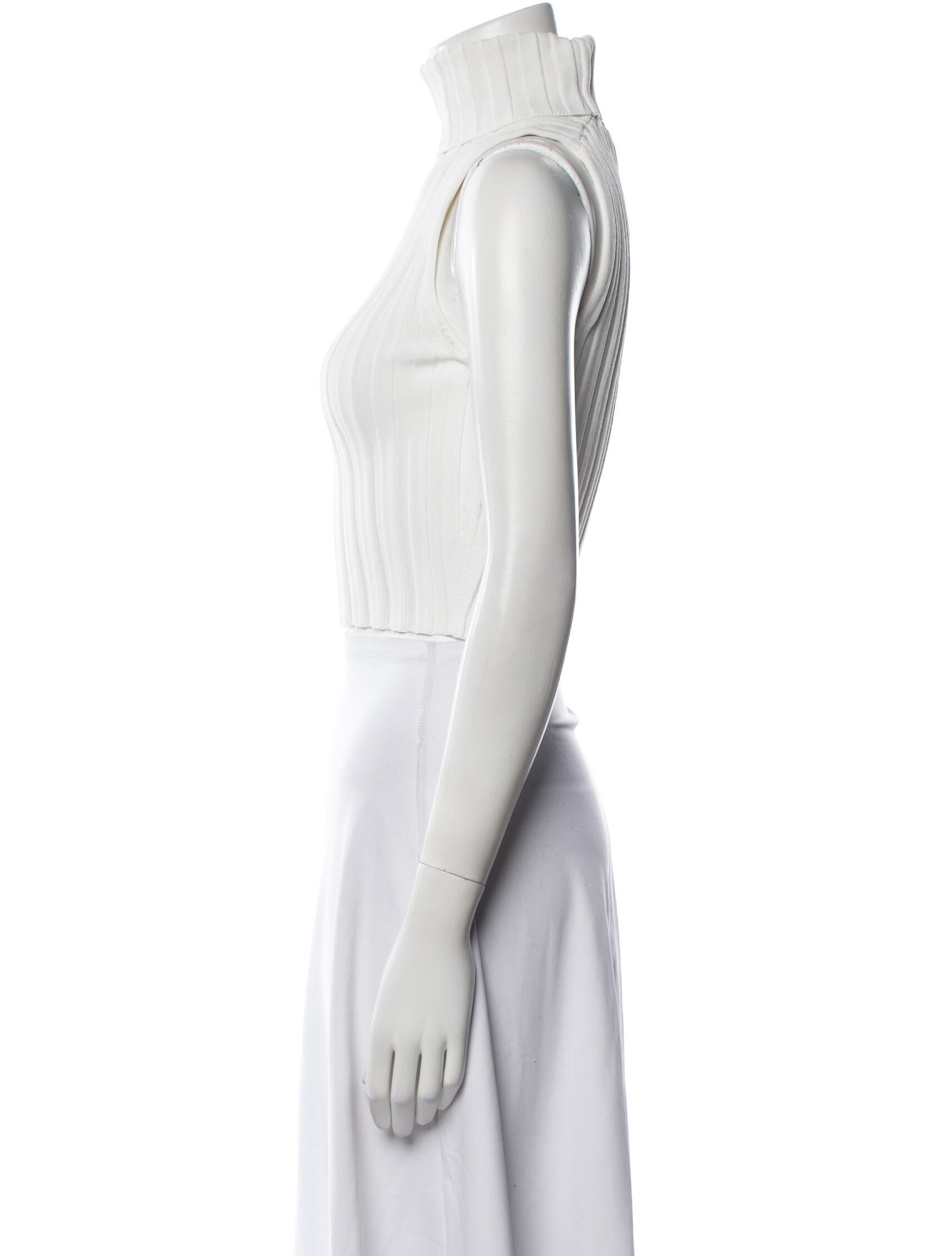 Cinq à Sept Striped Mock Neck Crop Top