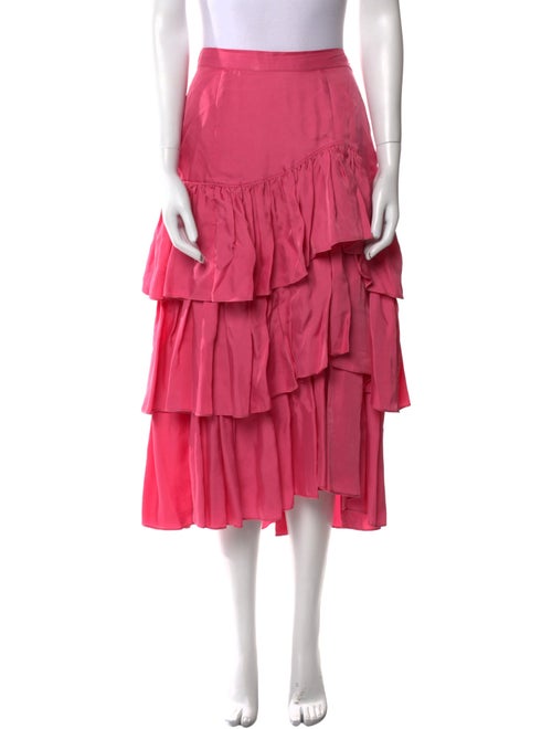 Cinq à Sept Ruffle Embellishment Midi Length Skirt