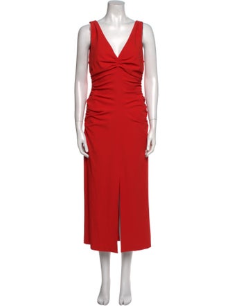 Cinq à Sept V-Neck Midi Length Dress