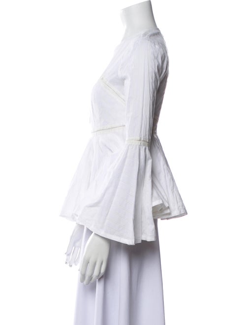 Cinq à Sept Crew Neck Three-Quarter Sleeve Blouse