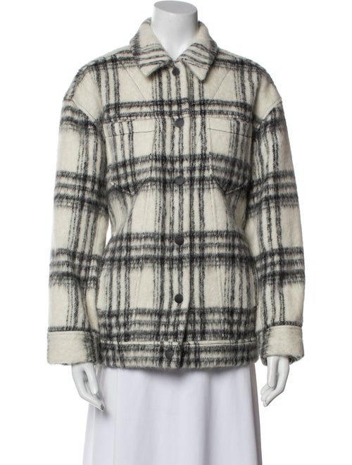 Cinq à Sept Wool Plaid Print Jacket