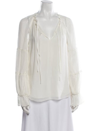 Cinq à Sept Silk V-Neck Blouse