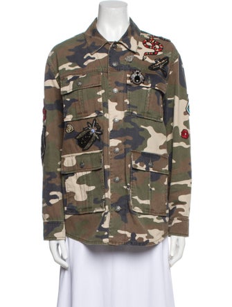 Cinq à Sept Camouflage Print Utility Jacket