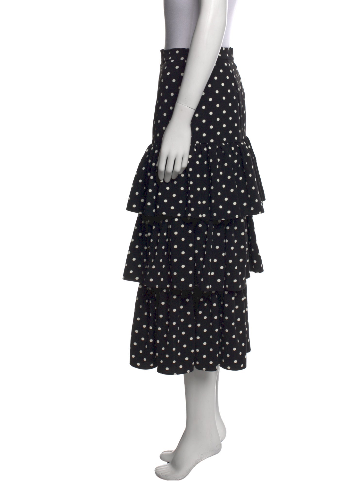 Cinq à Sept Polka Dot Print Midi Length Skirt