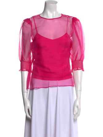 Cinq à Sept Silk Bateau Neckline Blouse