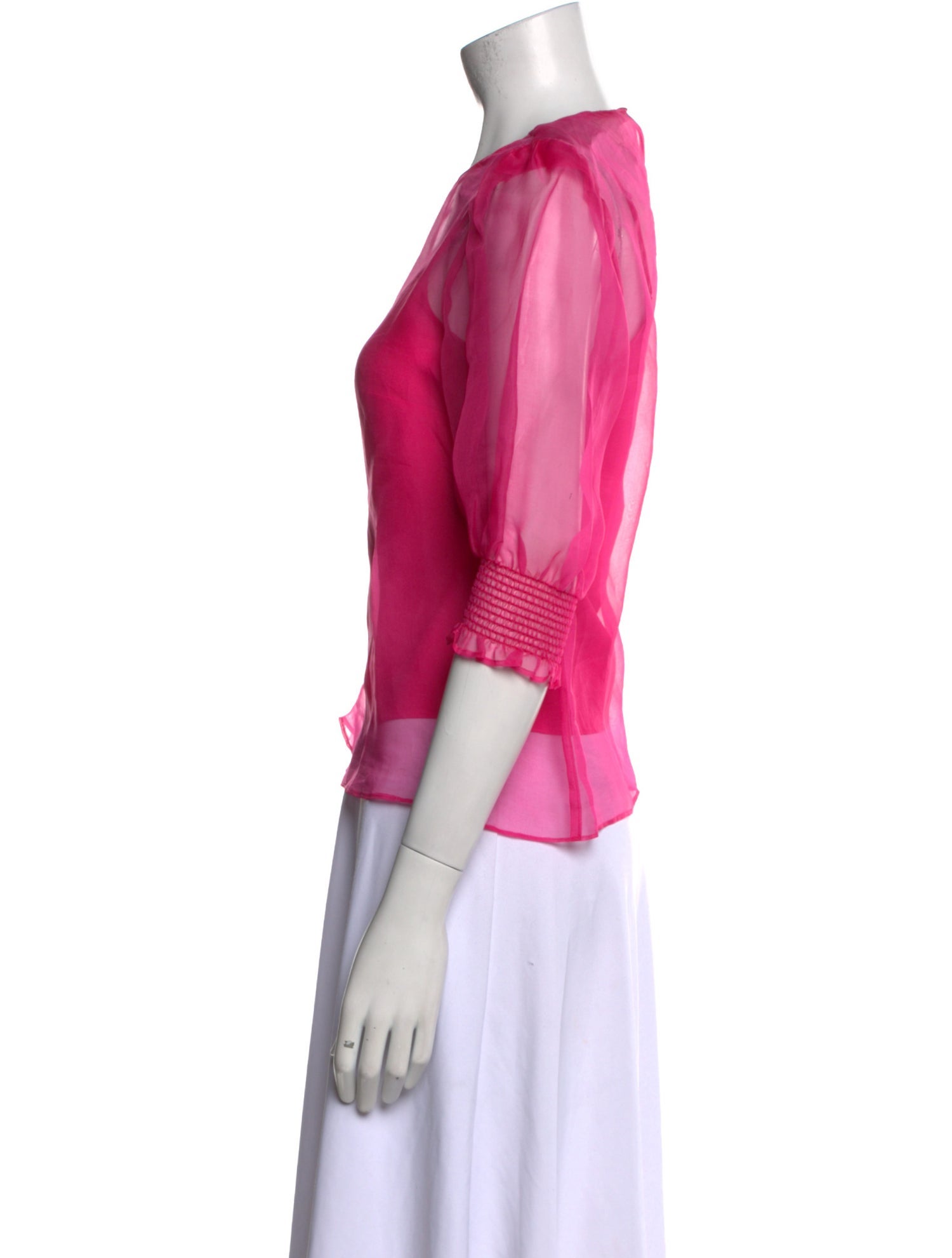 Cinq à Sept Silk Bateau Neckline Blouse