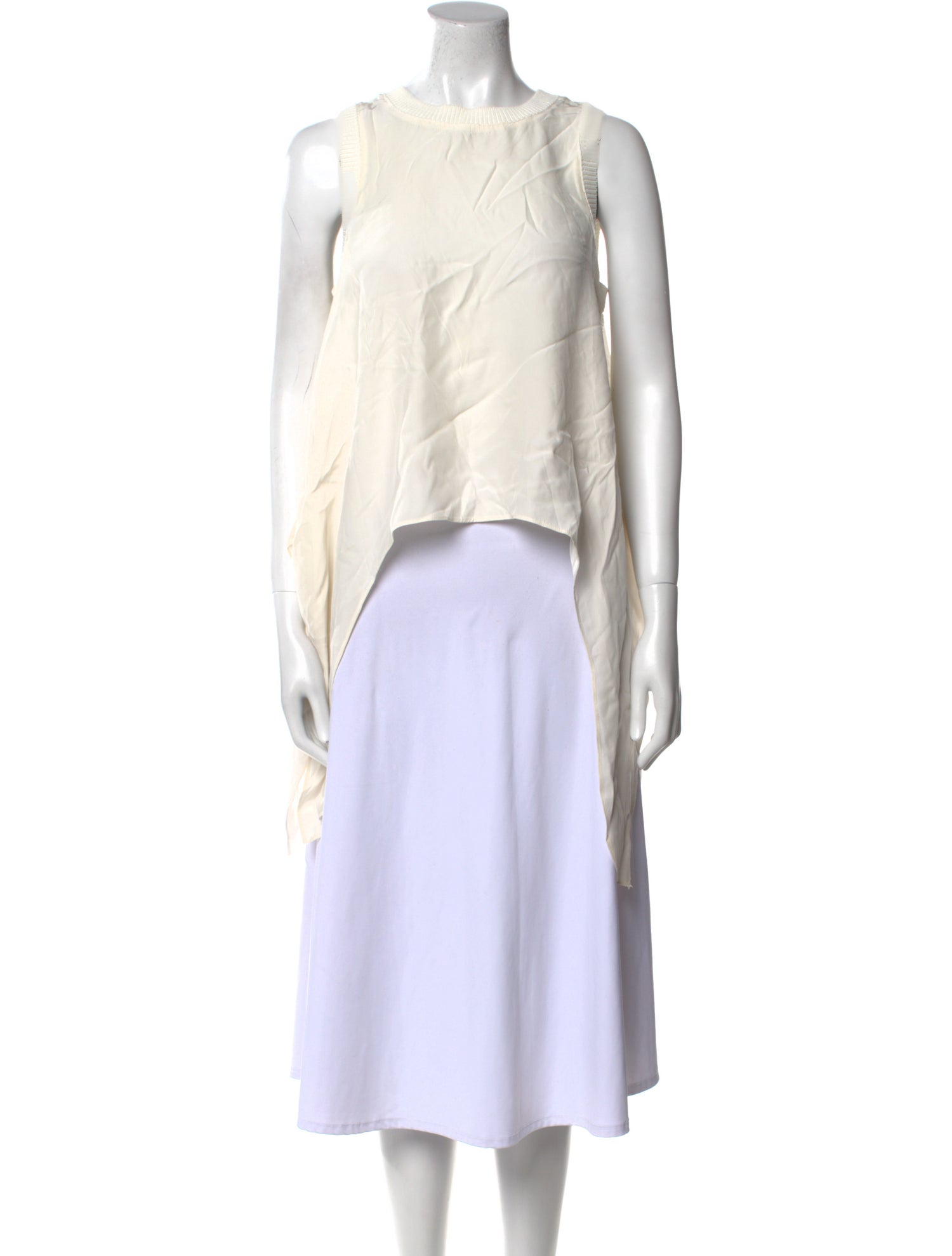 Cinq à Sept Silk Bateau Neckline Crop Top