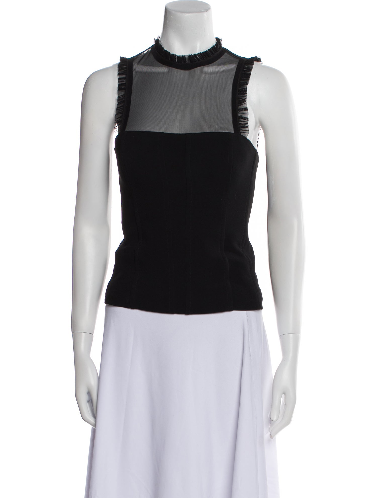 Cinq à Sept Mock Neck Sleeveless Top
